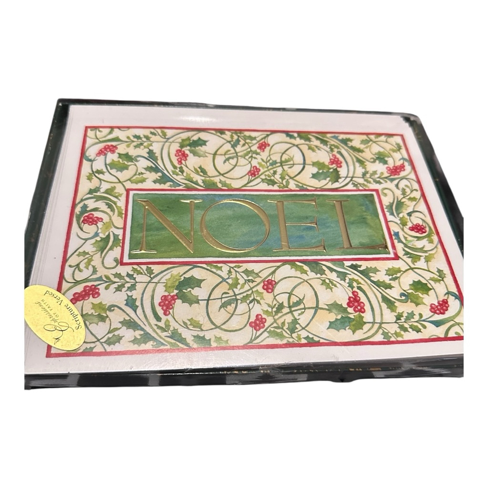 Masterpiece Studios Christmas Noel Cards & Envelopes 18 count Green Gold